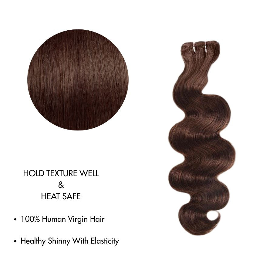 VOGUESTRANDS #4 Brown Color Hair Bundles Deal 3pcs Body Wave 100% Human Hair Weaves