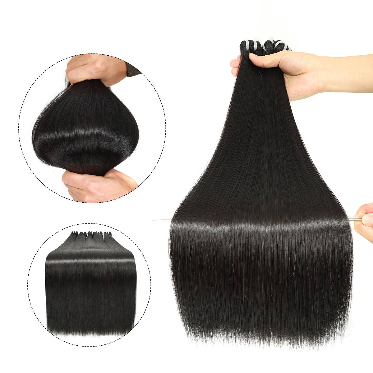 VOGUESTRANDS 16A Super Double Drawn Vietnamese Bone Straight 100% Human Hair Weaves