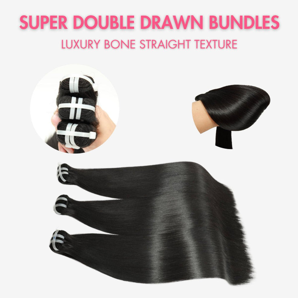 VOGUESTRANDS 16A Super Double Drawn Vietnamese Bone Straight 100% Human Hair Weaves - VOGUESTRANDS