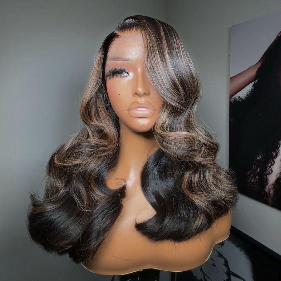 VOGUESTRANDS 1B/27 Highlight 7X6 Drawstring Glueless Wigs HD Lace Wigs - VOGUESTRANDS