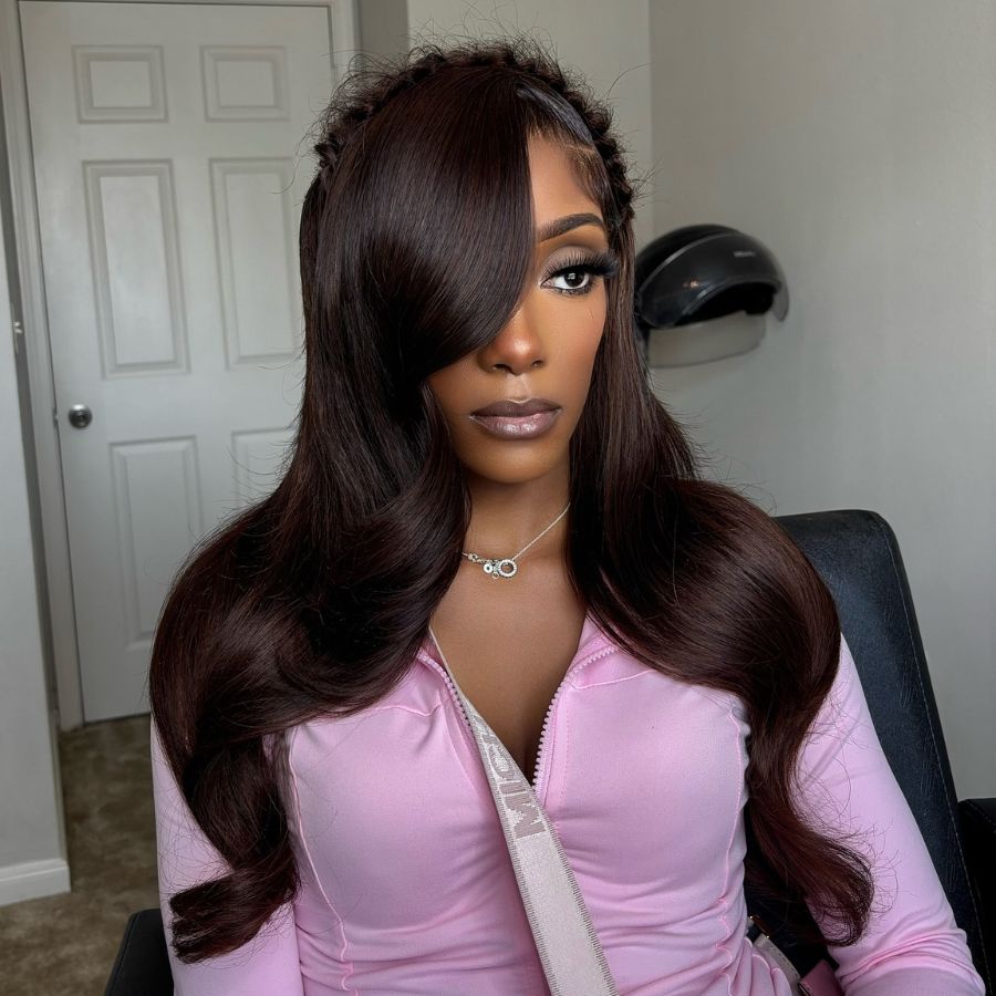 VOGUESTRANDS 2 Cacao Brown 7X6 Drawstring Glueless Wigs HD Lace Wigs - VOGUESTRANDS