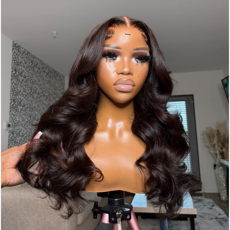 VOGUESTRANDS 2 Cacao Brown 7X6 Drawstring Glueless Wigs HD Lace Wigs - VOGUESTRANDS