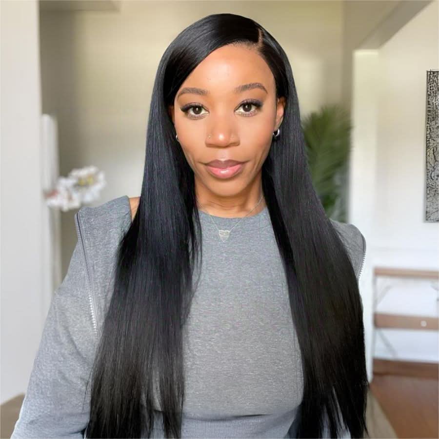 VOGUESTRANDS 7X6 Drawstring Glueless Wigs Yaki Straight Wear Go HD Lace Wigs - VOGUESTRANDS