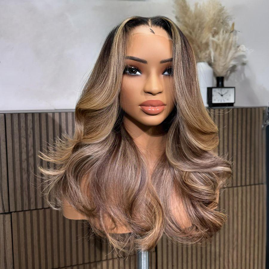 VOGUESTRANDS Balayage 13X6 HD Lace Frontal Wig Premium Raw Hair Highlight Wigs - VOGUESTRANDS