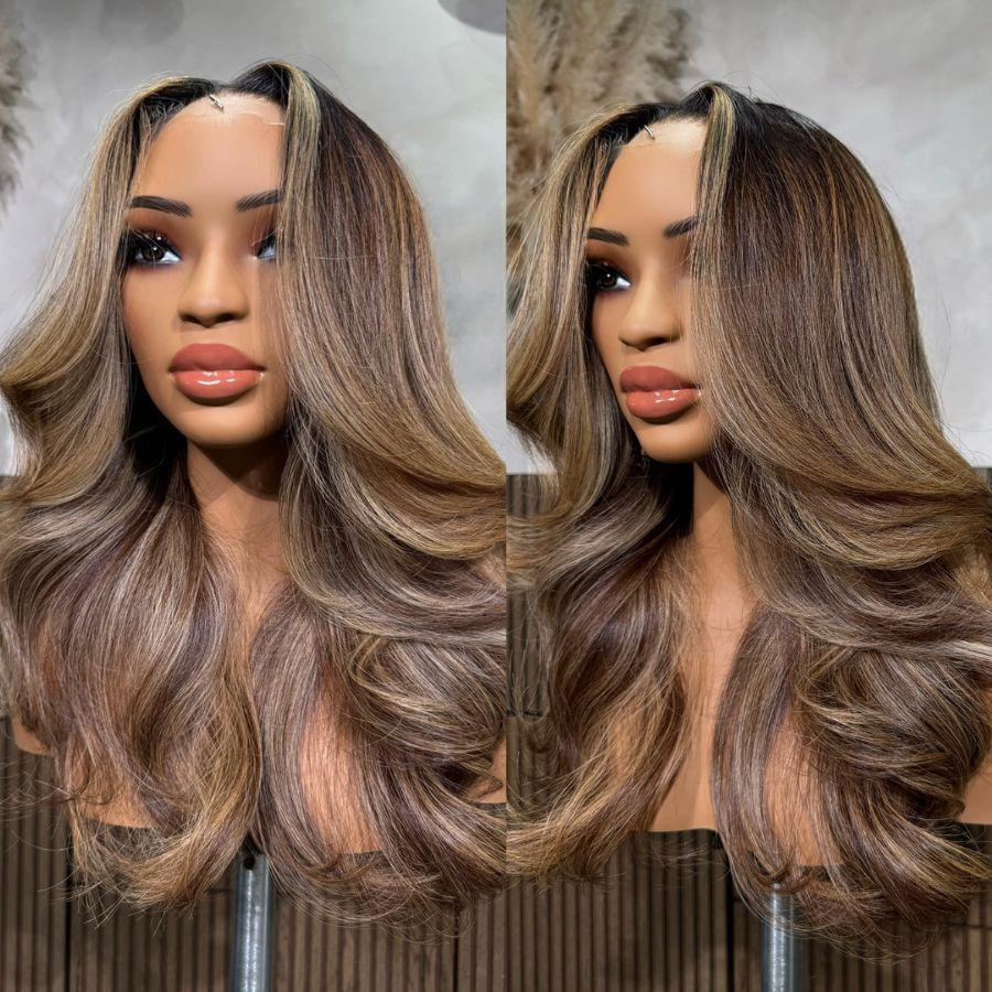 VOGUESTRANDS Balayage 13X6 HD Lace Frontal Wig Premium Raw Hair Highlight Wigs - VOGUESTRANDS
