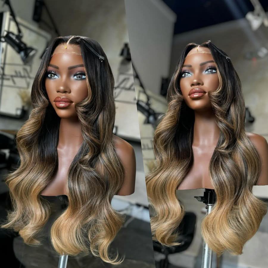 VOGUESTRANDS Balayage Blonde Premium Raw Hair 13X6 HD Lace Frontal Wig - VOGUESTRANDS