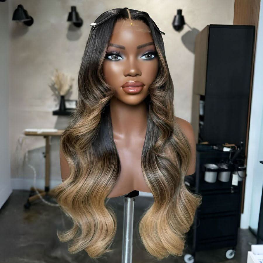 VOGUESTRANDS Balayage Blonde Premium Raw Hair 13X6 HD Lace Frontal Wig - VOGUESTRANDS