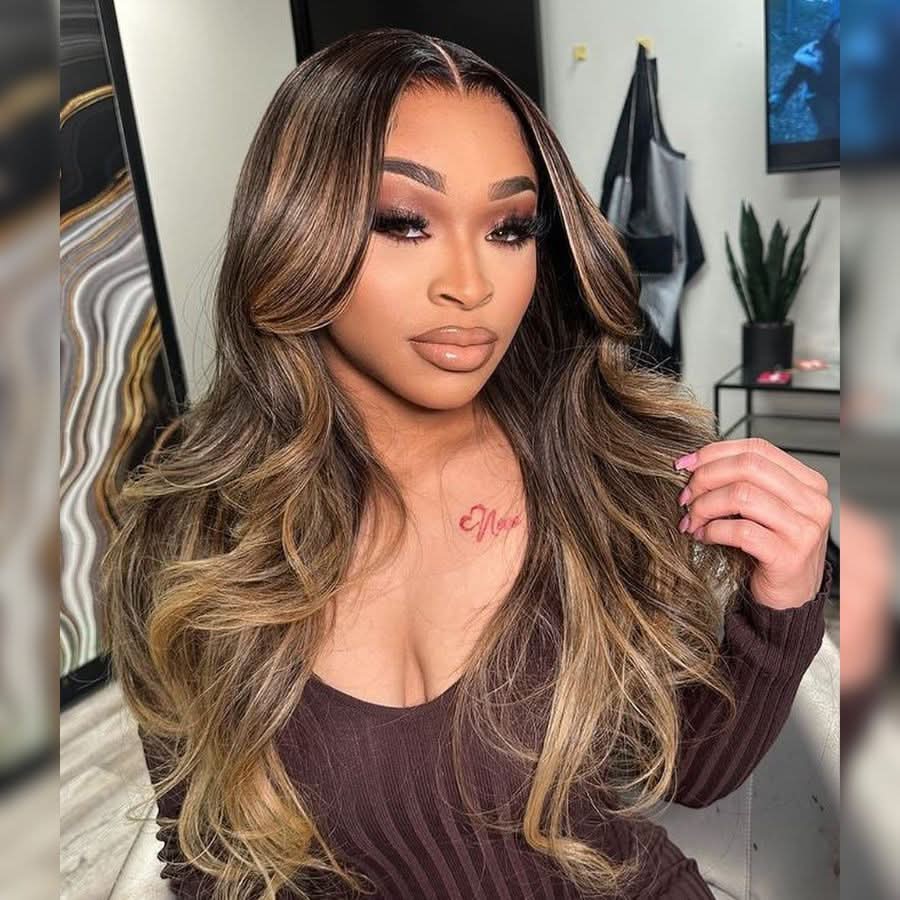 VOGUESTRANDS Blonde Highlight 7X6 Drawstring Glueless Wigs HD Lace Wigs - VOGUESTRANDS