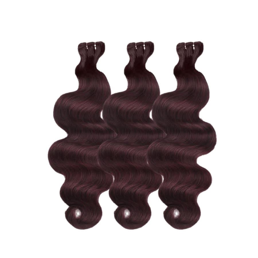 VOGUESTRANDS Burgundy/99J Hair Bundles Deal 3pcs Body Wave 100% Human Hair Weaves - VOGUESTRANDS