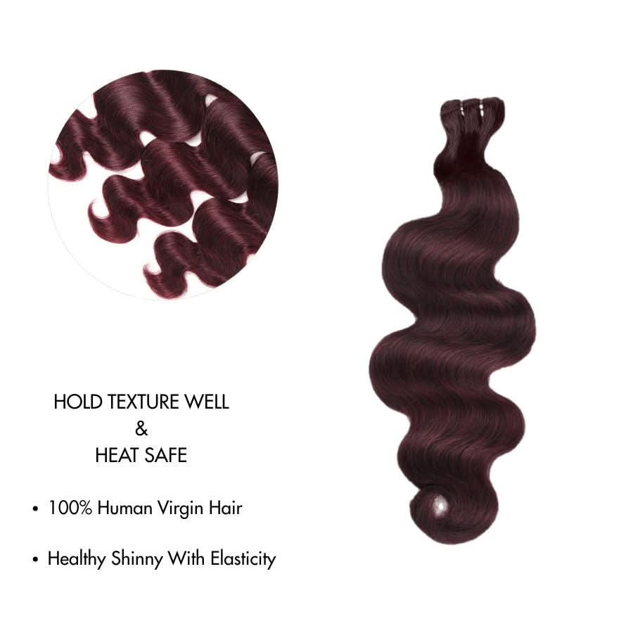 VOGUESTRANDS Burgundy/99J Hair Bundles Deal 3pcs Body Wave 100% Human Hair Weaves - VOGUESTRANDS
