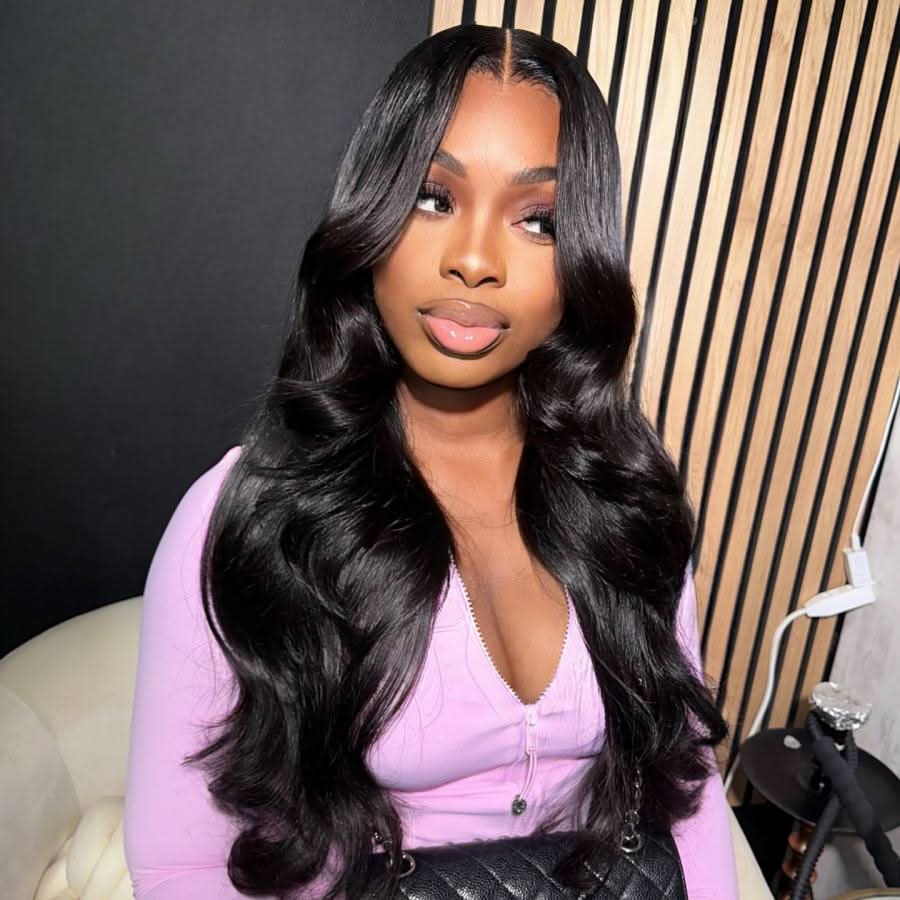 VOGUESTRANDS Jet Black 7X6 Drawstring Glueless Wigs Wear to Go HD Lace Wigs - VOGUESTRANDS