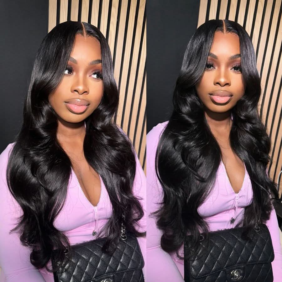 VOGUESTRANDS Jet Black 7X6 Drawstring Glueless Wigs Wear to Go HD Lace Wigs - VOGUESTRANDS