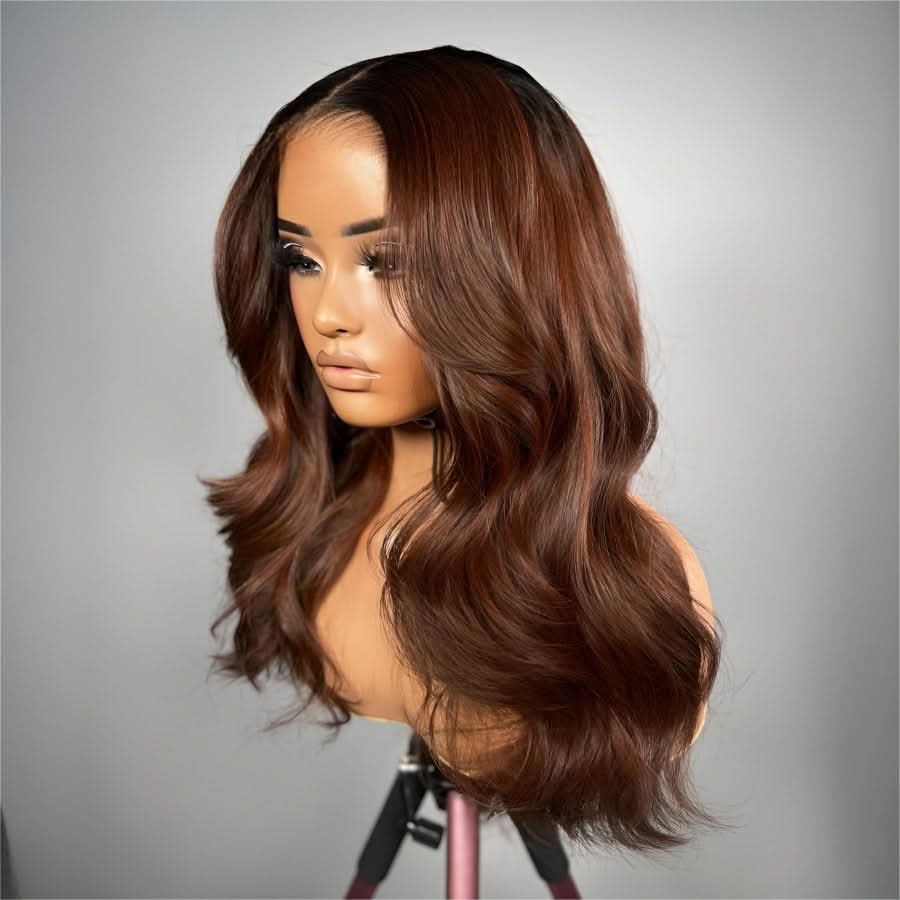 VOGUESTRANDS Ombre Brown 7X6 Drawstring Glueless Wigs HD Lace Wigs - VOGUESTRANDS