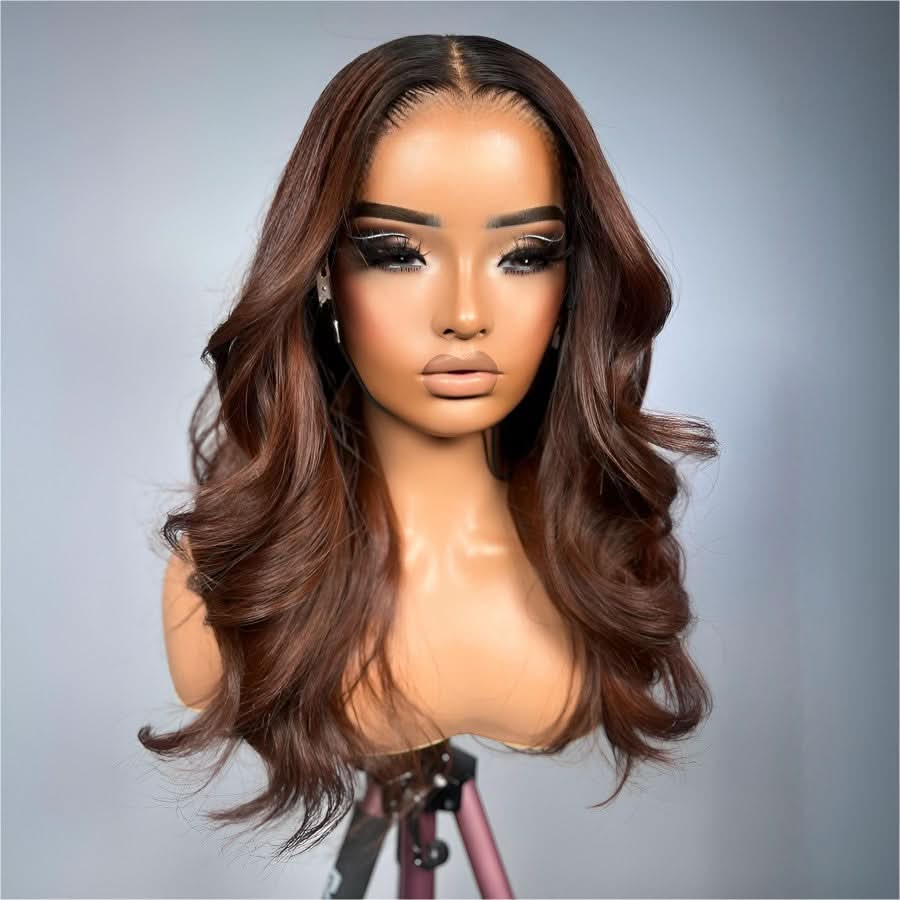 VOGUESTRANDS Ombre Brown 7X6 Drawstring Glueless Wigs HD Lace Wigs - VOGUESTRANDS